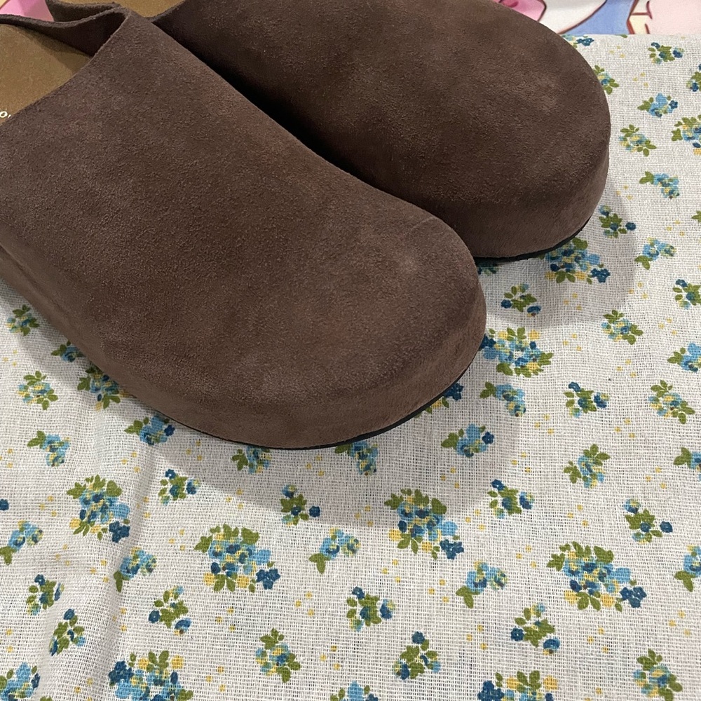 The Row Brown Suede Clog Mules - Picture 7 of 8